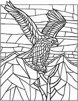 Mosaic Coloring Pages Animal Printable Mystery Mosaics Glass Stained Dover Eagle Colouring Adult Books Color Book Doverpublications Publications Kids Patterns sketch template