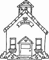 Coloring Clipart Schoolhouse School House Webstockreview Wecoloringpage sketch template