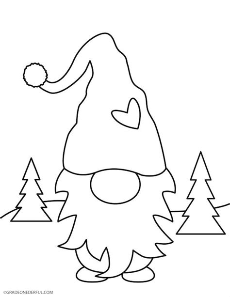 gnome clip art  coloring page