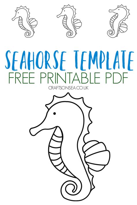 seahorse template  printable  crafts  sea