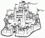 Castelo Feudal Desenho Openclipart Tudodesenhos sketch template