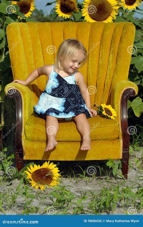 girl  chair stock photo image   sundress
