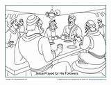 Coloring Jesus His Prayed Disciples sketch template