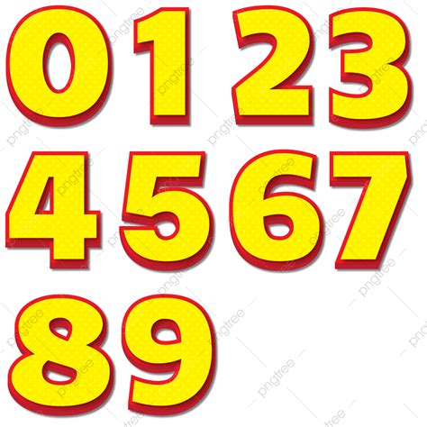 number collection vector art png collection number set effect color