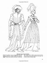 Coloring Medieval Dover Fashion Book Pages Fashions Amazon Books Tierney Tom Drawing Clothing Adult Ages Middle Dolls Paper Sca Nobility sketch template