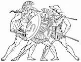 Spartan Warriors Granger Achilles Spartans Athenian sketch template