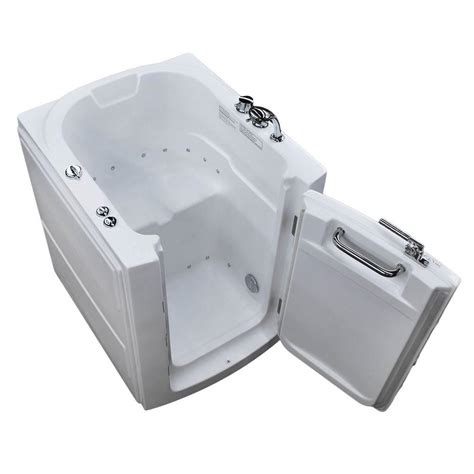universal tubs nova heated  ft walk  air jetted tub  white  chrome trim hrwach