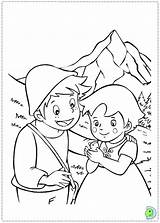 Coloring Heidi Da Kids Dinokids Pages Peter Und Fun Para Colorear Alps Girl Mit Con Print Close Disney Salvato sketch template