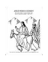 Jesus Sunday Coloring Palm Jerusalem Pages Enters School Bible Worksheets Donkey Rides Kids Riding Easter Christ Visit Tree Christmas sketch template