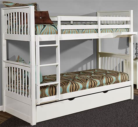 pulse white twin  twin bunk bed  trundle  ne kids coleman
