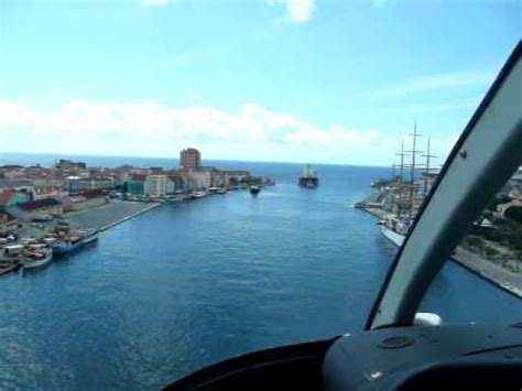 willemstad curacao helicopter flight queen mary  youtube