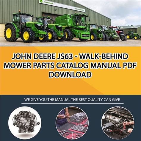 john deere js walk  mower parts catalog manual   service manual repair