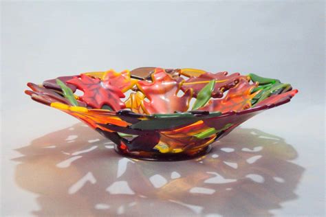 Custom Made 12 Fused Glass Flower Or Leaf Bowl Etsy с изображениями