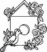 Coloring Pages House Bird Colouring Roses Decorating Visit sketch template