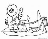 Coloring Sled Dog Pages Eskimo Printable Winter Color Getcolorings Getdrawings Popular Template Comments sketch template
