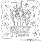 Coloring Pages Ribbons Flowers Mother Sheet Title sketch template