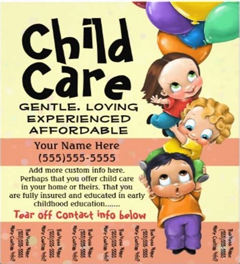 child care  daycare flyer template  child care childcare