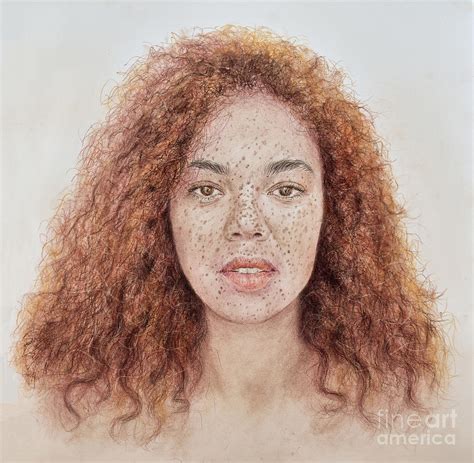 a fine foxy fashionable freckled faced female drawing by jim