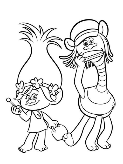 cooper  poppy trolls  coloring page tangled coloring pages