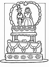 Coloring Pages Cake Wedding Barbie Template sketch template