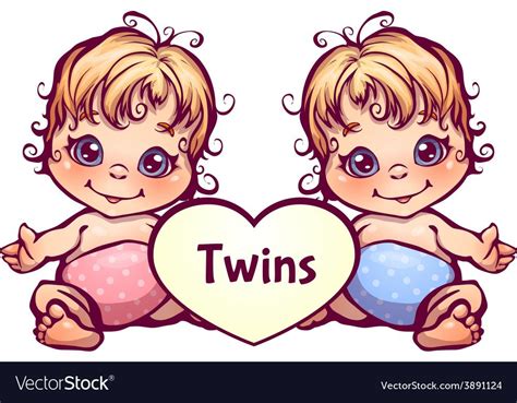 vector illustration  cartoon  baby twins    preview  high quality adobe