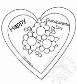 Grandparents Coloring Pages Happy Grandma Mothers Outline Card Printable Flower Heart Girls Print Color Grandparent Getcolorings sketch template