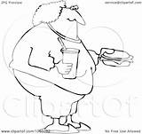 Fat Coloring Outline Woman Eating Food Illustration Fast Royalty Vetor Clip Clipart Pages Djart Getdrawings Drawing Old Dennis Cox Template sketch template