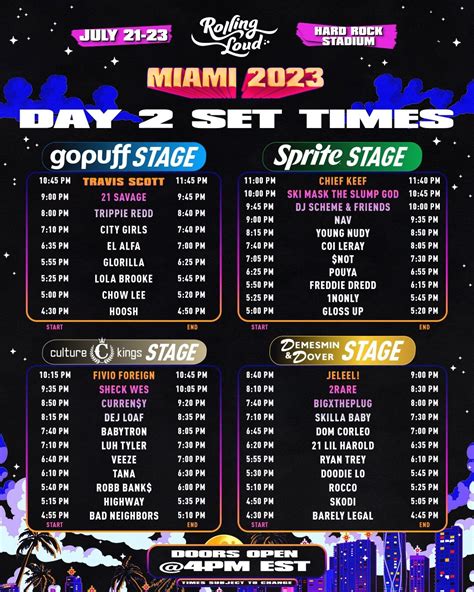 rolling loud  set times  livestream miami  times