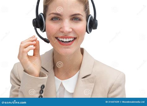 friendly call center agent stock image image  smile