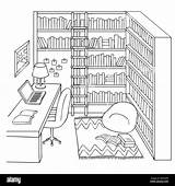 Bibliotecas Drawn Ladder Bookshelf Illustratie Alamy Getrokken Boekpagina Ontwerpelement Leyendo sketch template