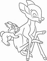 Bambi Playing Coloring Pages Thumper Rabbit Coloringpages101 Game sketch template