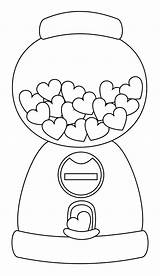 Machine Gumball Coloring Gum Pages Bubble Digi Printable Color Stamp Dibujos Drawing Heart Valentine Template Valentines Para Designs Colorear Stamps sketch template