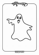 Ghost Halloween Coloring Pages Easy Simple Print Template Large sketch template