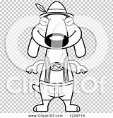 Dachshund Sly Lederhosen Oktoberfest Skinny Wearing German Dog Royalty Clipart Cartoon Vector Cory Thoman sketch template