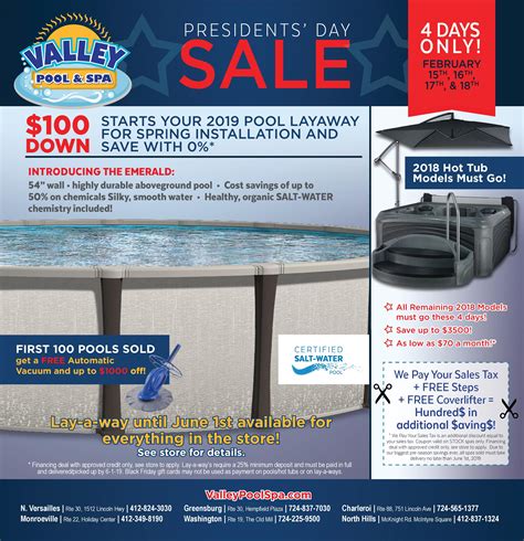 valley pool spas current store offers coupons promotions