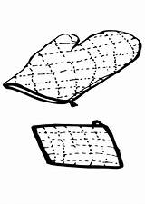 Oven Coloring Pot Holder Glove Pages Manopla Edupics Pans Pots Getdrawings sketch template