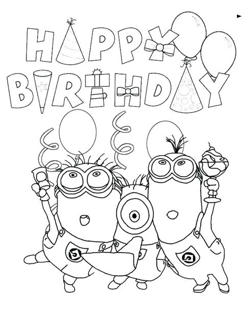happy birthday coloring pages  boys  getdrawings