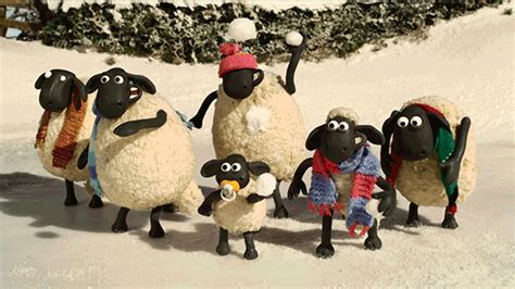 shaun the sheep snowball fight by aardman animations