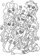 Coloring Equestria Girls Pony Pages Little Girl Drawing sketch template
