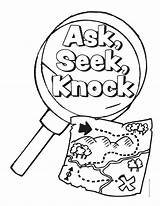 Vbs Seek Knock Ministry Scavenger Detective Knocking sketch template