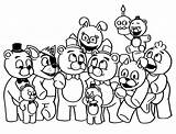 Fnaf Coloring Pages Sheets Five Print Cute Kids Freddy Colouring Nights Printable Toy Fan Via Choose Board sketch template