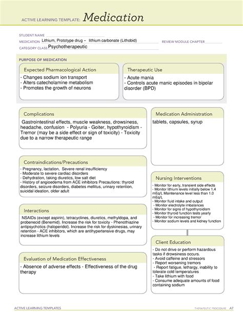 lithium active learning template active learning templates therapeutic procedure
