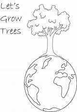 Tree Plant Coloring Kids Trees Grow Printable Lets sketch template
