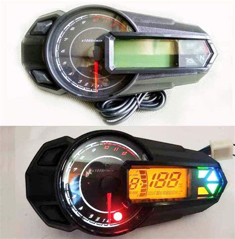 samdo universal motorcycle speedometer tachometer   tachometer odometer lcd