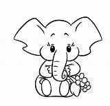 Elephant Coloring Pages Baby Printable Animal Colouring Kids Elephants Sheets Visit Pretty sketch template