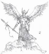 Valkyrie Norse Warrior Angel sketch template