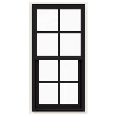 black vinyl  construction single hung windows windows  home depot