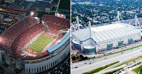 stadiums    stunning aerial view      dumps