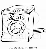 Washing Machine Outline Clipart Coloring Washer Drawing Clip Character Royalty Cartoon Illustration Sad Vector Dero Getdrawings Loader Front sketch template