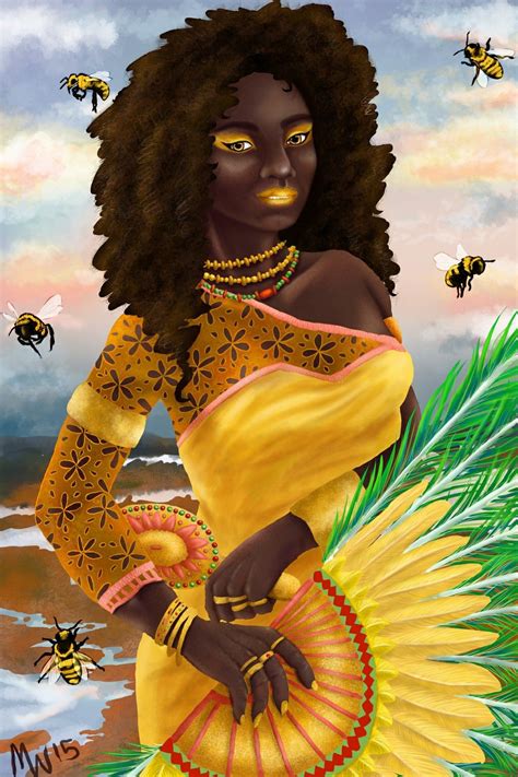 oshun  mieyth wolftear black women art black girl art african